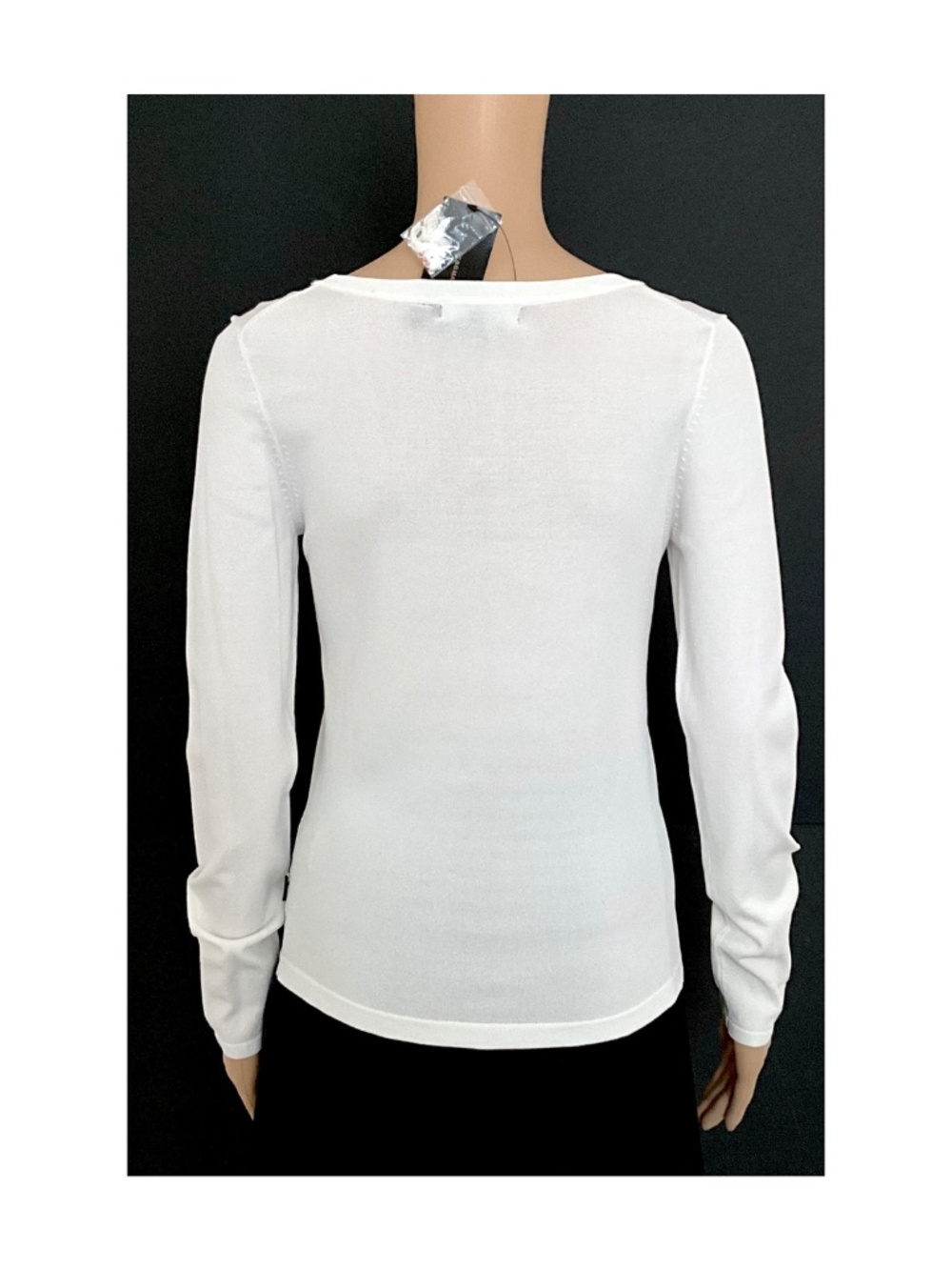 NWT BCBGMAXAZRIA White Knit Cardigan Embroidered Sequin Beaded Size S - Picture 4 of 7